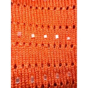 VINTAGE 90's TSESAY TSE ORANGE BEADED COTTON KNIT SWEATER